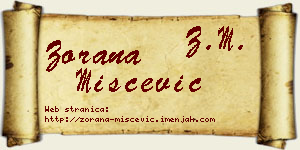 Zorana Miščević vizit kartica